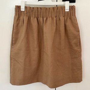 J. Crew Beige Elastic High-Waist Wool Skirt